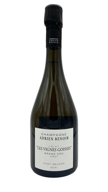 2019 Les Vignes Goisses von Adrien Renoir, Grand Cru Winzerchampagner aus Verzy. 100% Pinot Meunier.